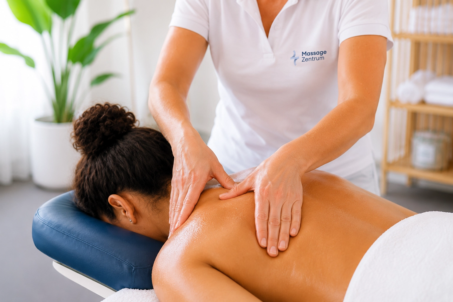 Ruhige klassische Massage im Schulter- und Rückenbereich in der Praxis Eschen bei Vaduz